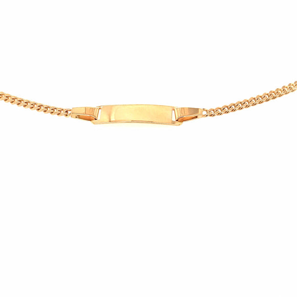 YG Italian Flat Curb ID Bracelet 2.1mm wide (priced per gram)