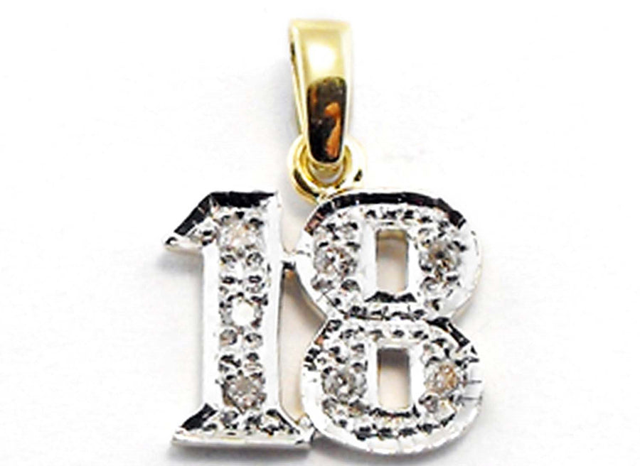 9k YG Diamond No. 18 Pendant 7D=0.15ct Grain Set . Meas. 12mm x 13mm