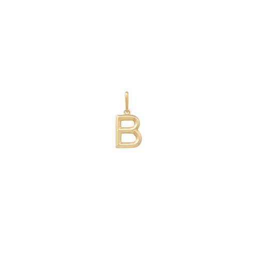 9k YG Block Letter B Pendant. 10.9mm