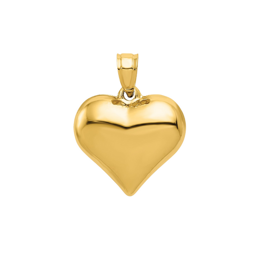 9k YG Puff Heart 18mm