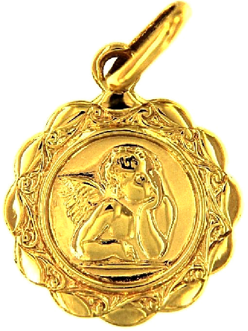 YG Italian Angel Medallion 13mm