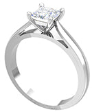 "Carla" WG Princess Cut Solitare Ring with Cathedral Setting