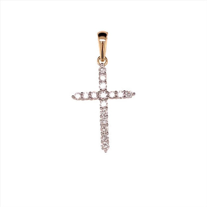 Yellow Gold 0.25ct Diamond Cross Pendant