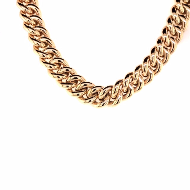 9k YG Hollow Curb Chain 8.5mm wide 45cm . Approx 27.8g