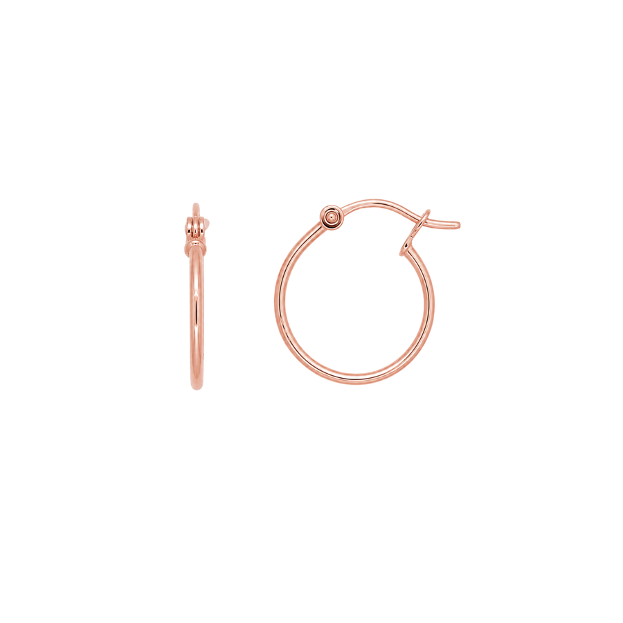 9k RG Round Hoop Earrings 20mm Diameter. Round Tube 1.8mm Wide