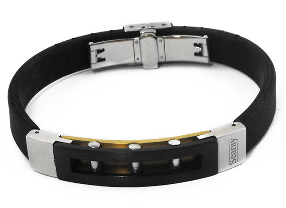 All Black Stainless Steel & Neoprene Bracelet