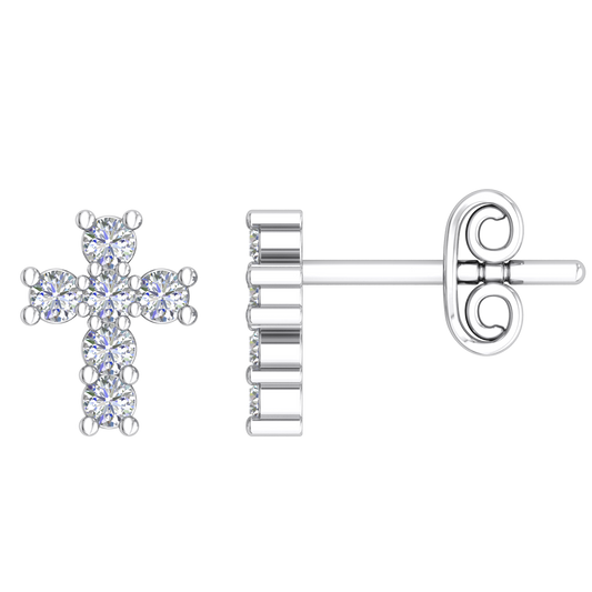 9k WG Diamond Cross Studs 12D = 0.24ct.