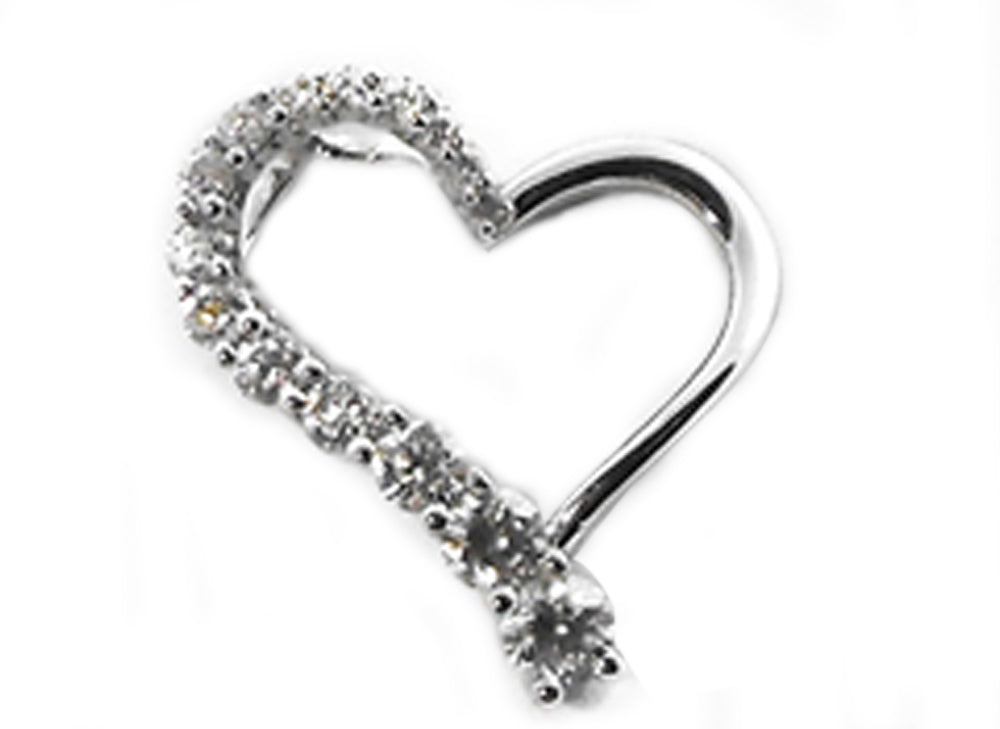 18k WG Diamond Heart Pendant 15D=0.39ct