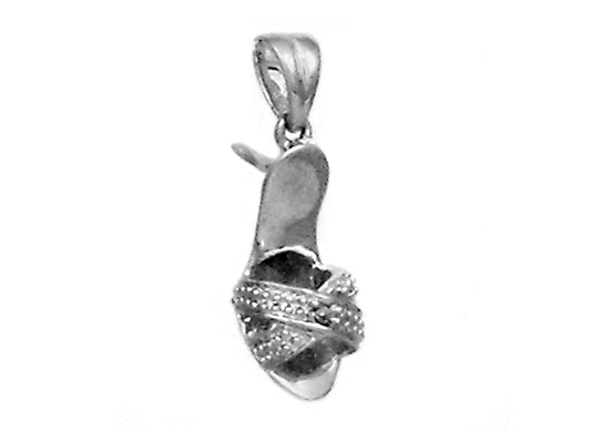 18k WG Diamond High Heel Pendant. 15x6.5mm