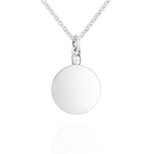 925 German Polished Round Memorial Pendant 22mm