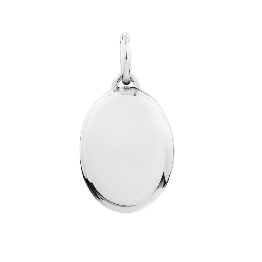 9k WG German Matte Oval Locket with polished border 11x15mm