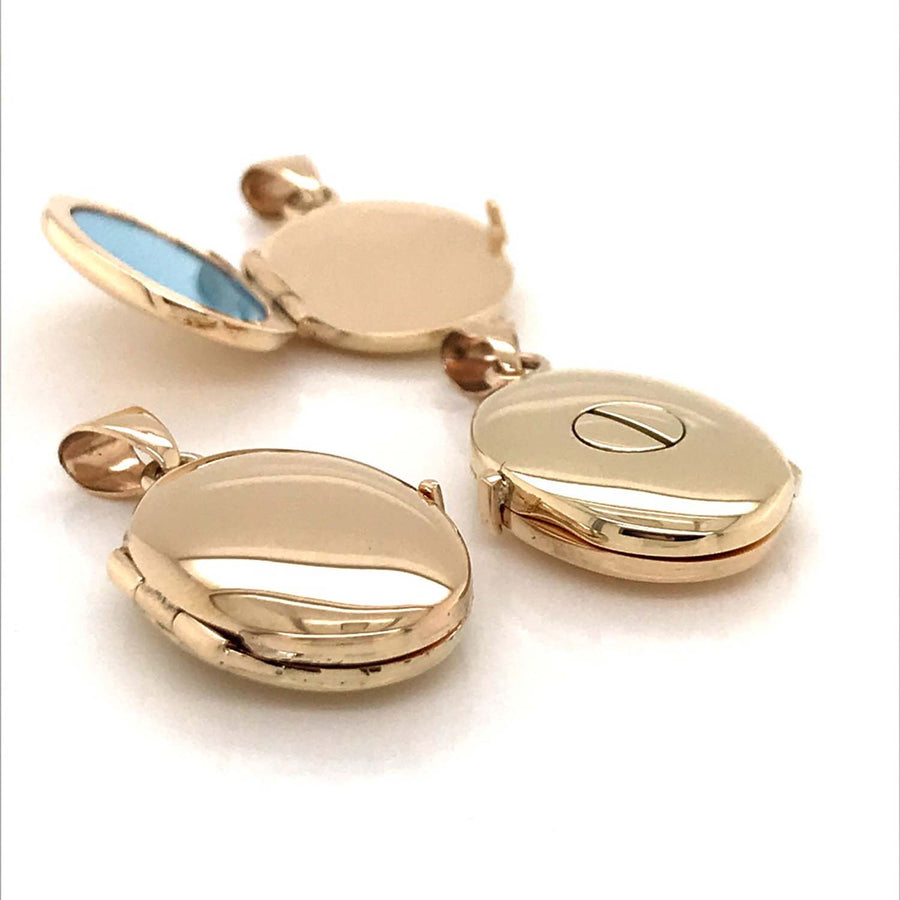 9k Yellow Gold Italian Polished Oval Memorial Locket  20x15mm