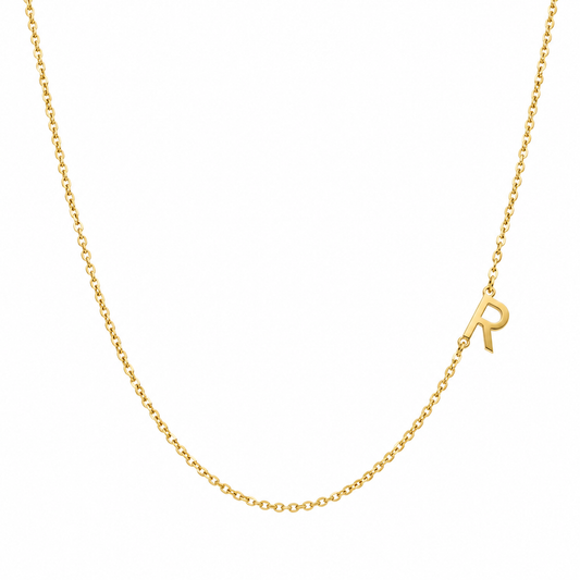 9k YG Letter R Trace Chain (1.1mm)