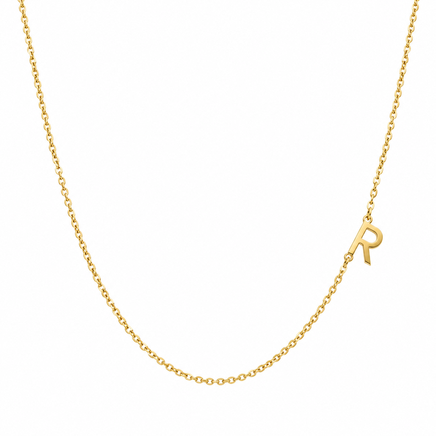 9k YG Letter R Trace Chain (1.1mm)