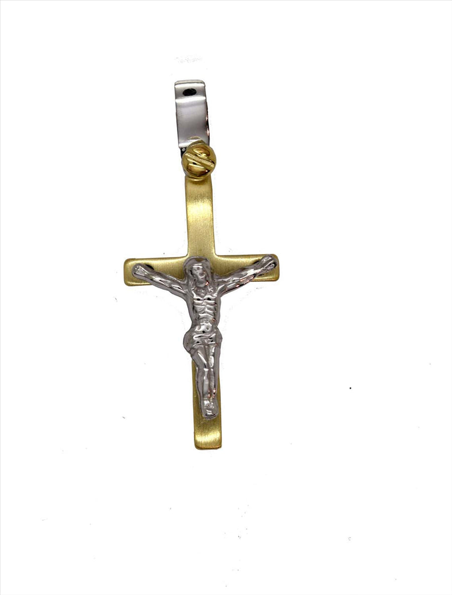 9k 2T Italian Solid Crucifixion Pendant 22mm x 11mm