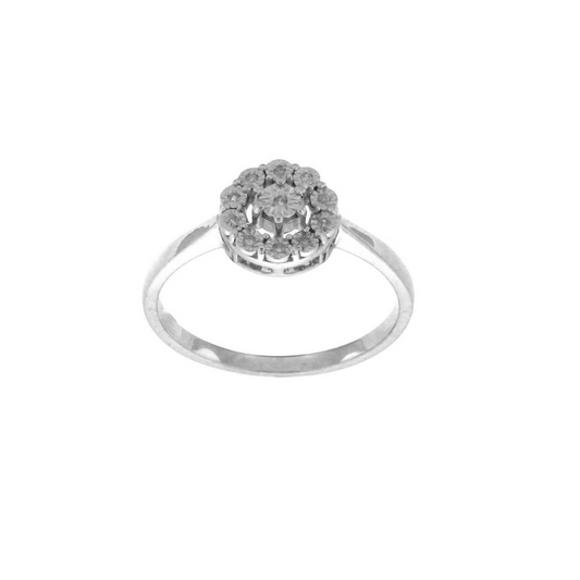 9k WG Micro Set Dress Ring 11D=0.03ct