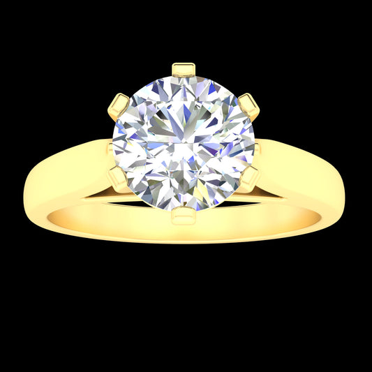 "Stephanie" 9k YG 6.5mm (1ct) CZ Solitare Ring with cathedral setting. Size Q