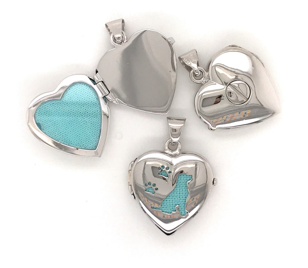 925 Dog & Paws Heart Memorial Locket 20mm