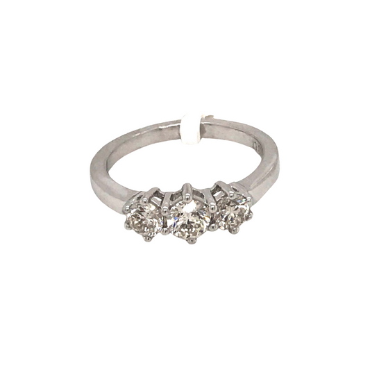 18k WG Trilogy Ring 3D=1.0ct