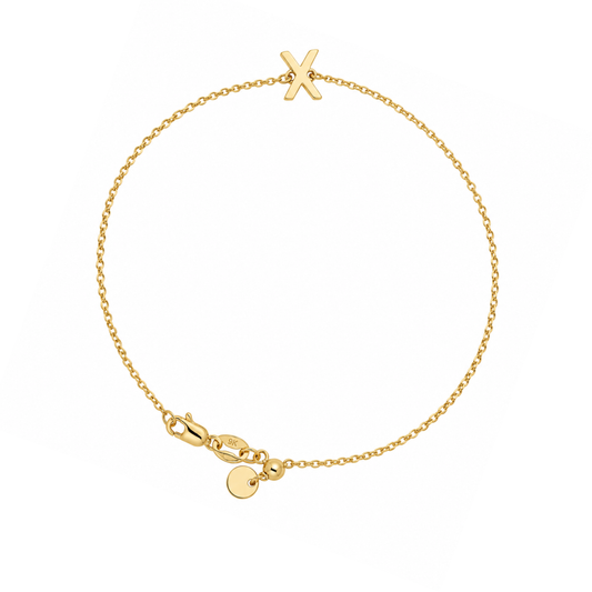 9k YG Letter X Trace Chain (1.1mm)