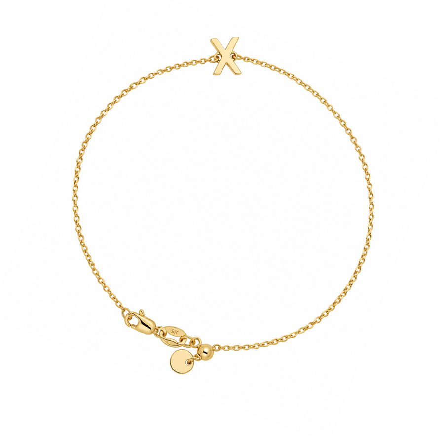 9k YG Letter X Trace Chain (1.1mm)