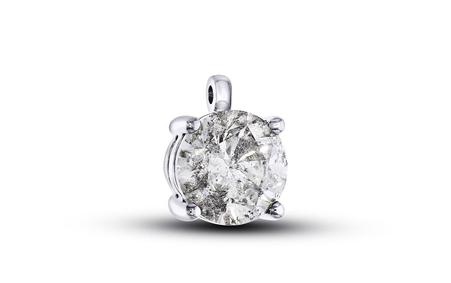 Platinum Diamond Pendant with 1.35ct Brilliant Cut Salt and Pepper Diamond