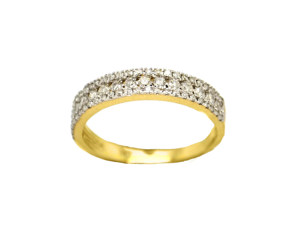 9k YG Diamond Ring with 65D=0.36ct.