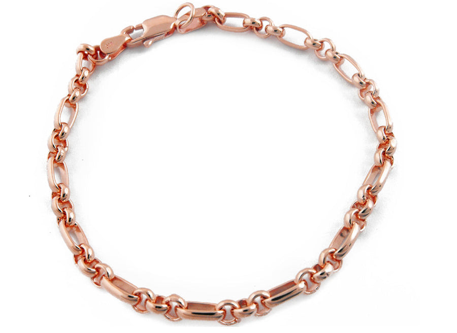 9k RG Solid Fancy Belcher Chain 4mm wide 50cm . Approx 16.4g