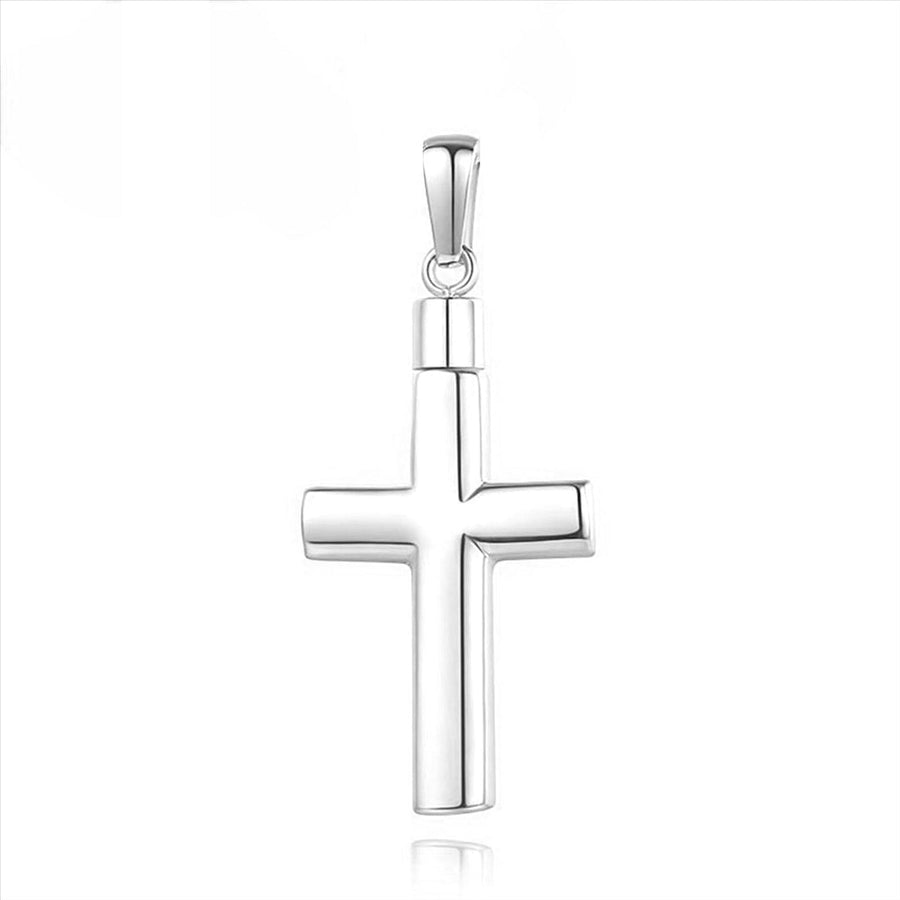 925 German Polished Cross Memorial Pendant 21x31mm