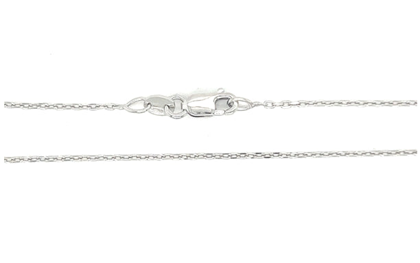 9k WG Italian Diamond Cut Trace Chain 1.1mm wide 50cm . Approx 1.89g