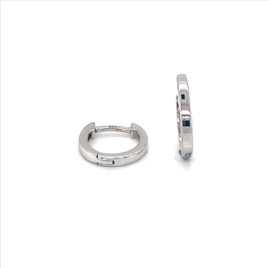 WG Oval Huggie Earrings 1.7mm Wide