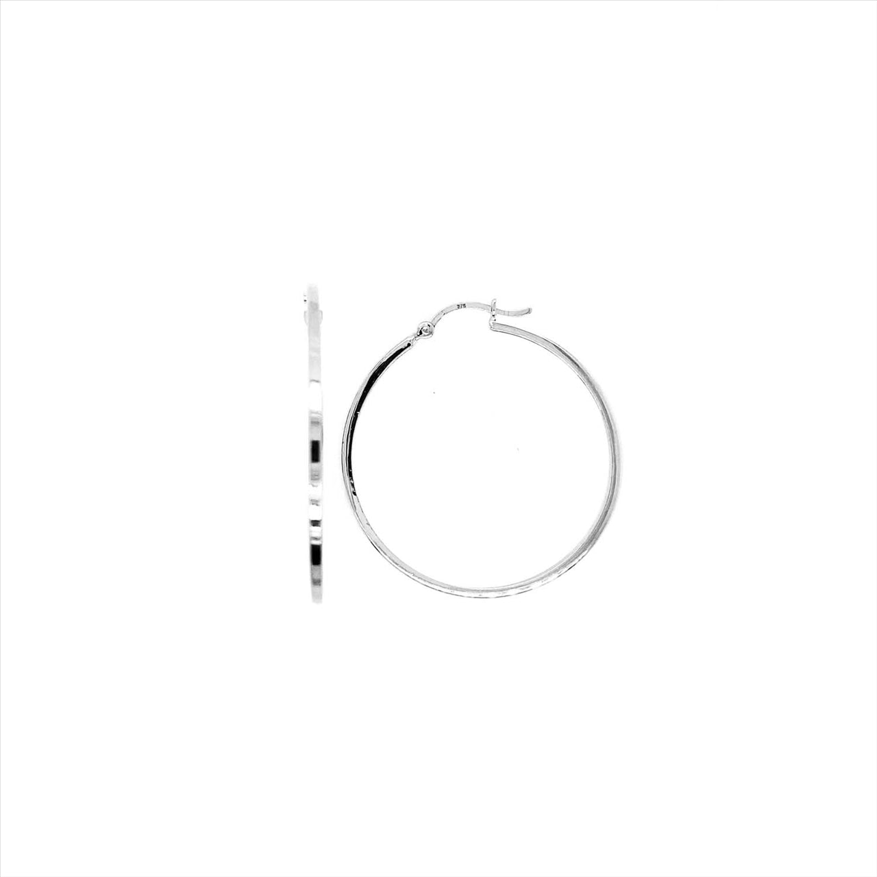 WG Square Flat Hoop Earrings, 1.5mm Tube