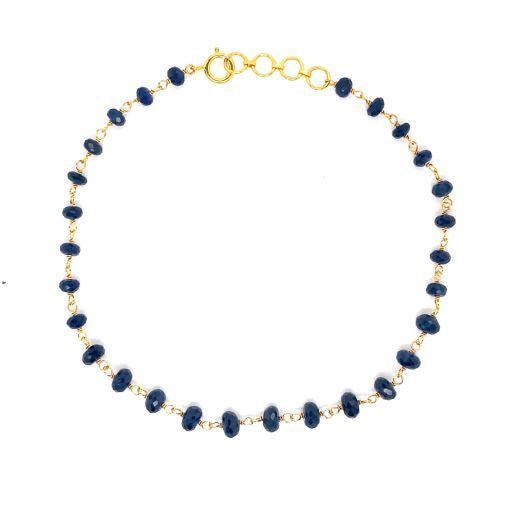 18k YG Blue Sapphire Chain 20cm. Gross weight Approx. 3.25g. Sapphire weight Approx. 12.00ct