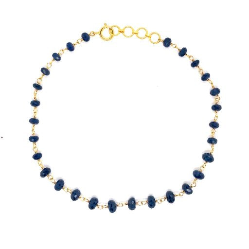 18k YG Blue Sapphire Bracelet