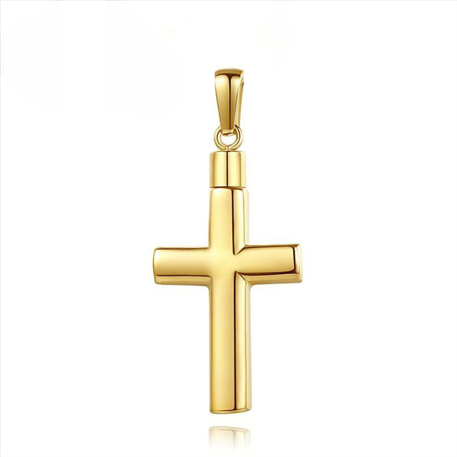 9k Yellow Gold German Polished Cross Memorial Pendant 21x31mm