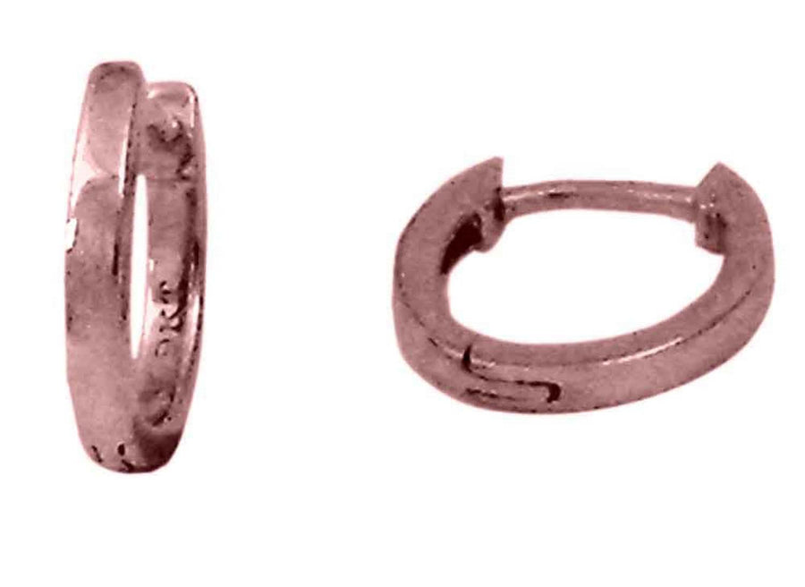 9k RG Oval Huggie Earrings 8x7mm Diameter. 1.7mm Wide