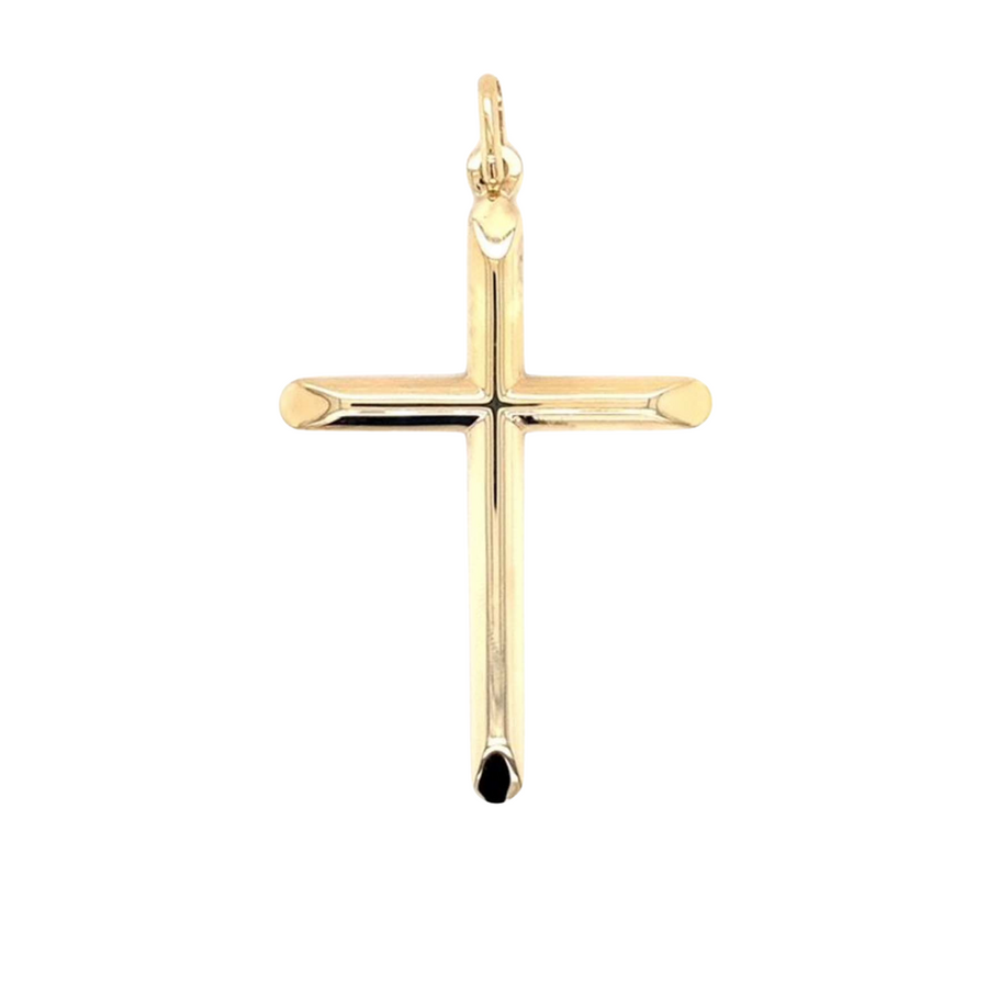 9k YG Italian Cross Pendant 47x34mm