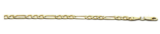 YG Italian 1x3 Figaro Bracelet 5.2mm wide (priced per gram)