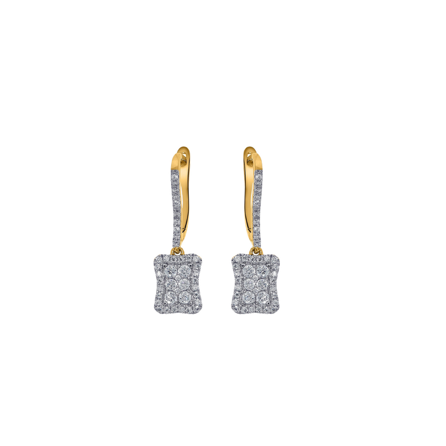 9k Diamond Huggies with Cushion Drop