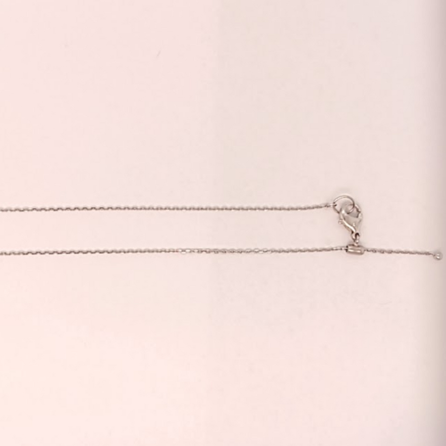 Platinum Diamond Cut Oval Link Chain 0.75mm wide 50cm Adjustable. Approx 1.89g