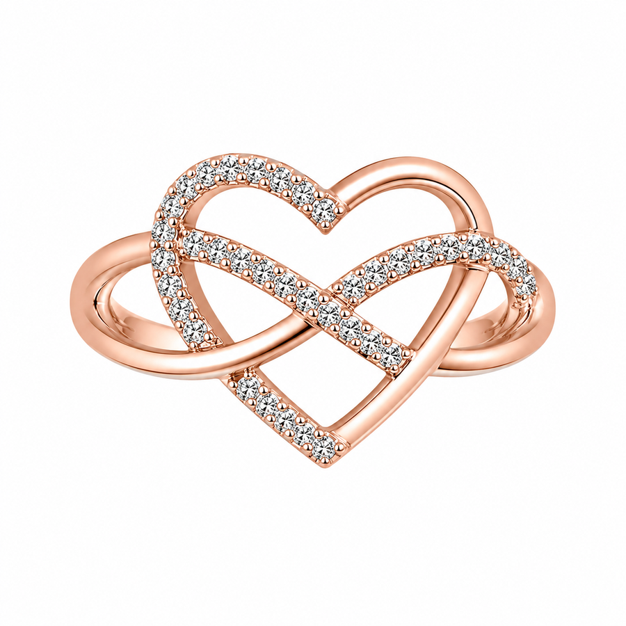 9k RG Infinity Ring  set with 43D=0.13ct. Size P.