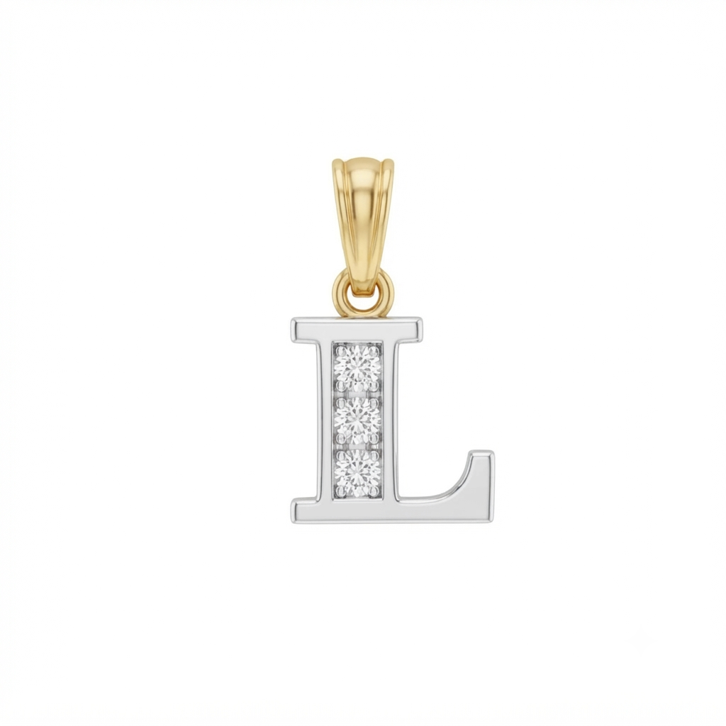 Diamond Block Letter L (3D = 0.065ct 10mm)