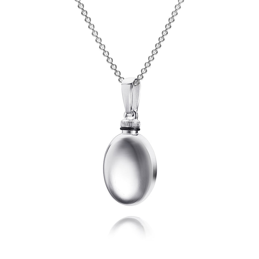9k WG German Polished Oval Memorial Pendant 16x23mm