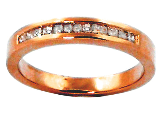 9k RG Band Princess Diamonds 12D=0.25ct