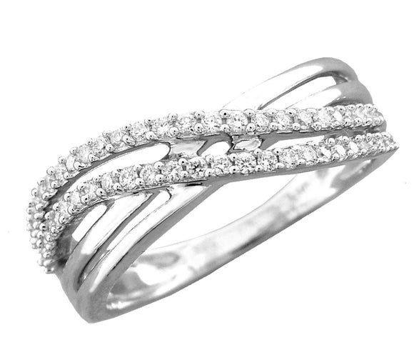 9k WG Diamond Dress Ring 52D=0.27ct