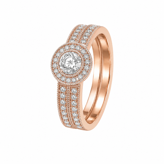 0.26ct Diamond Engagement Ring Set Wedding Band
