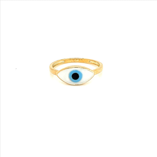 YG Eye Ring with Plain Band