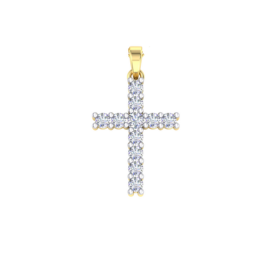 2T Dia Cross Pnd 11D=1.30ct. Approx. 21mm x 15mm.