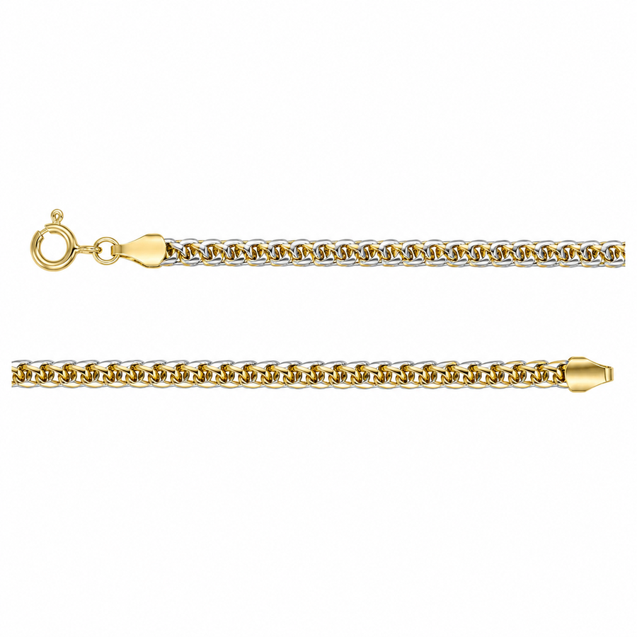18k 2T Square Franco Chain 1.8mm wide 50cm  Approx 4.5g