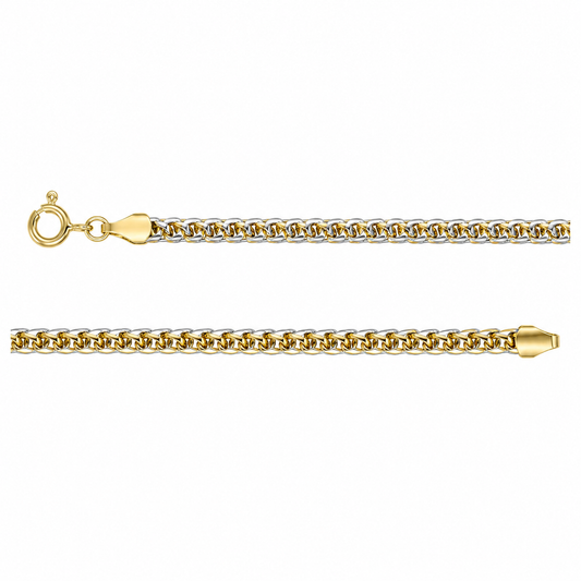 18k 2T Square Franco Chain 1.80mm wide 45cm  Approx 4.10g